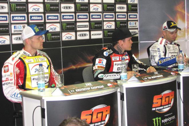 Najlepsi zawodnicy Grand Prix Czech: Krzysztof Kasprzak, Tai Woffinden i Nicki Pedersen