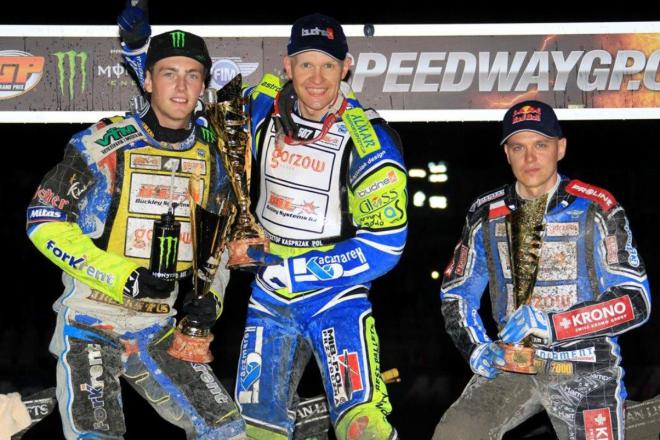 Na podium w Bydgoszczy: Darcy Ward, Krzysztof Kasprzak i Jarosław Hampel