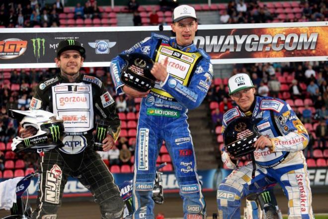 Najlepsi w Tampere. Od lewej: Tai Woffinden, Matej Zagar i Fredrik Lindgren