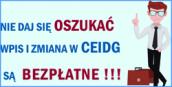 Wpis i zmiany w CEIDG są bezpłatne