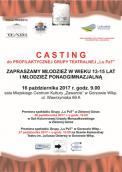 Casting do Profilaktycznej Grupy Teatralnej „Lu PaT”