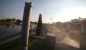 Zraszacze na bulwarze i rynku przy Jerzego