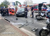 Policjant ranny w wypadku w Kostrzynie