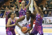 Koszykarki minimalnie przegrały u wicelidera