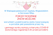 Porody  rodzinne w szpitalu  znów możliwe