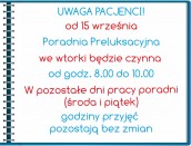 Zmiana godzin pracy Poradni Preluksacyjnej