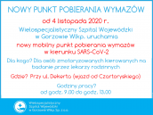 Nowy punkt pobierania wymazów