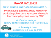 Praca mobilnych punktów pobierania wymazów