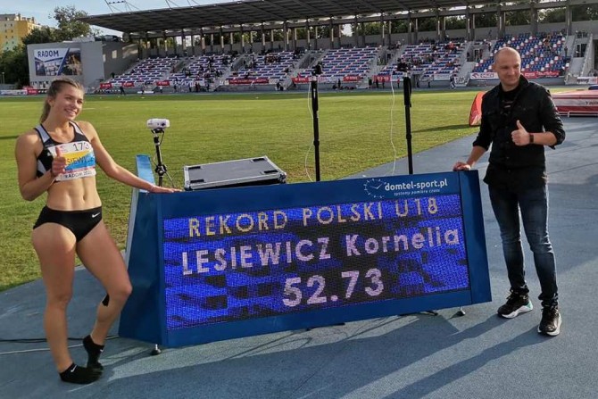 Kornelia Lesiewicz i trener Sebastian Papuga