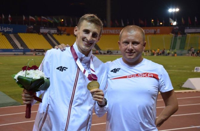 Maciej Lepiato wraz z trenerem Zbigniewem Lewkowiczem