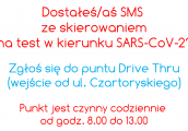 Masz skierowanie na wymaz – zgłoś się do punktu Drive Thru