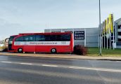 Krwiobus stanie przed gorzowską galerią