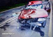 Dachował z dwójką dzieci na pokładzie