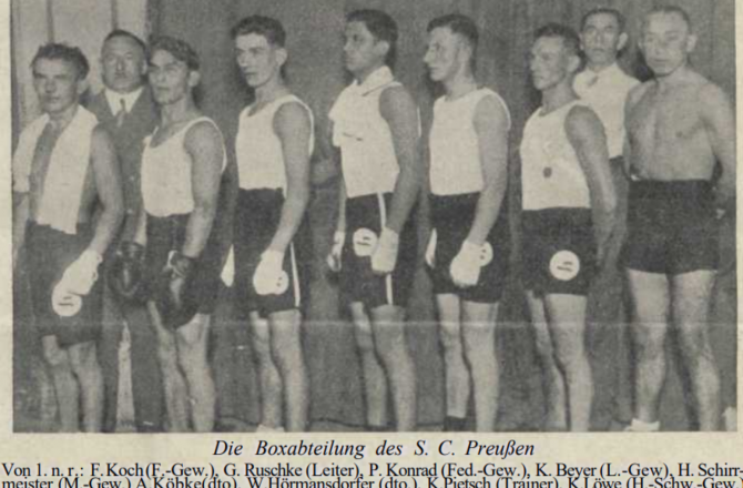 Bokserzy S.C. Preussen - źródło : Heimatblatt Landsberg 1961 r.