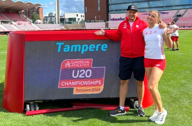 Trener AZS AWF Gorzów Sebastian Papuga i Aleksandra Jeż
