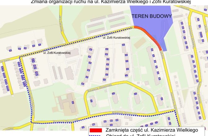 W związku z utrudnieniami przewidziano objazdy